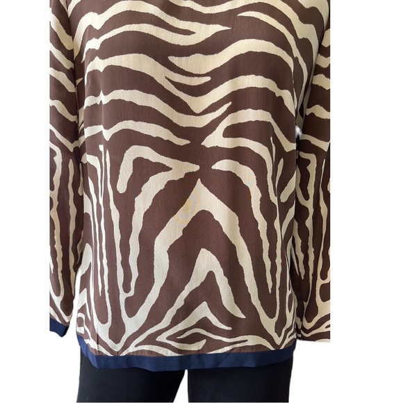 J.Crew Zebra Print Top, Brown, size 8 - Picture 5 of 10